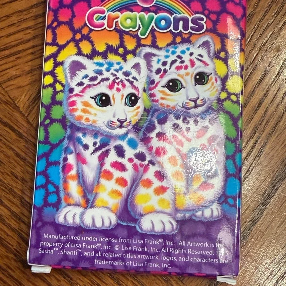 Lisa Frank Tikanni Trifold‎ Portfolio Art Organizer Bag with 6 Crayons Rainbow